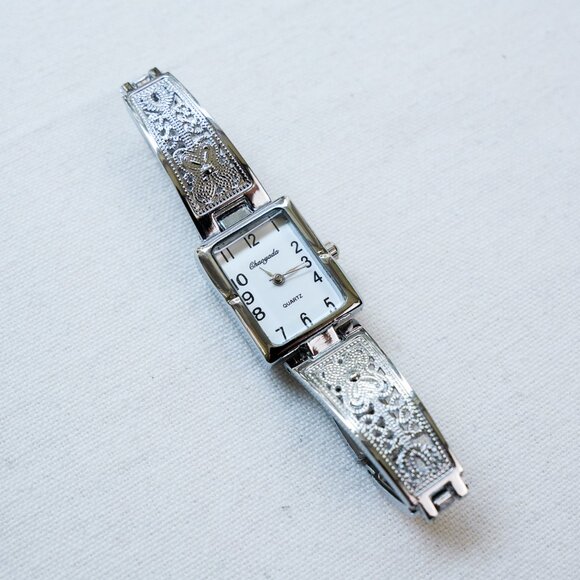 y2k silver rectangle stainless steel vintage quartz watch - Picture 9 of 9